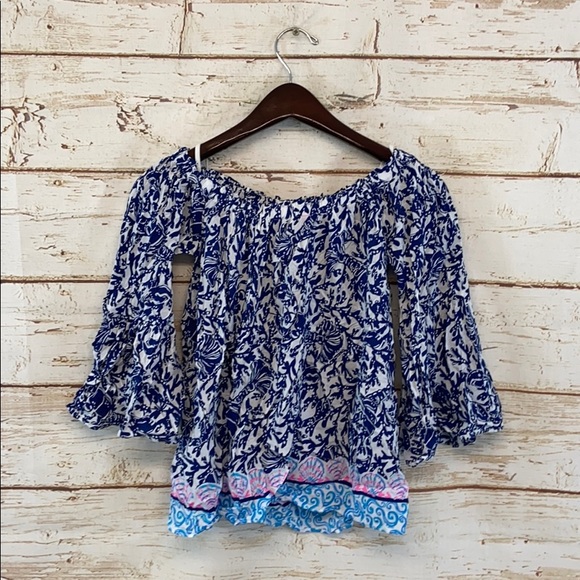 Lilly Pulitzer Nevie Off The Shoulder Top - Picture 7 of 7